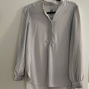 Anne Klein Black and White Polka Dot Blouse